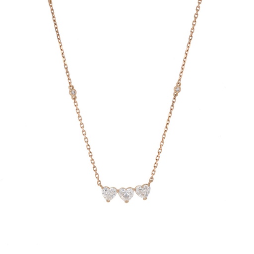 [NKL02276] Diamond Hearts Necklace 