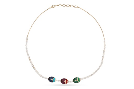 [NKL02427] Tennis Necklace Scarab