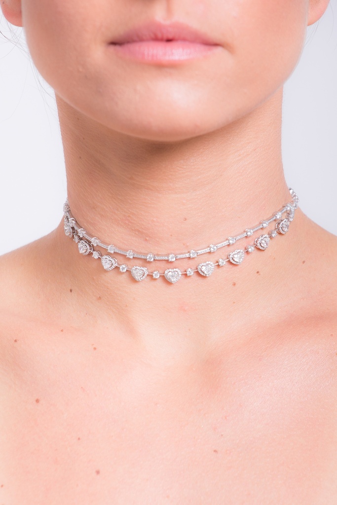 Diamond Hearts Necklace 