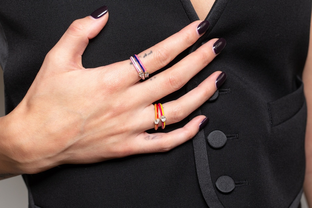 Oval Diamond Hearts Ring