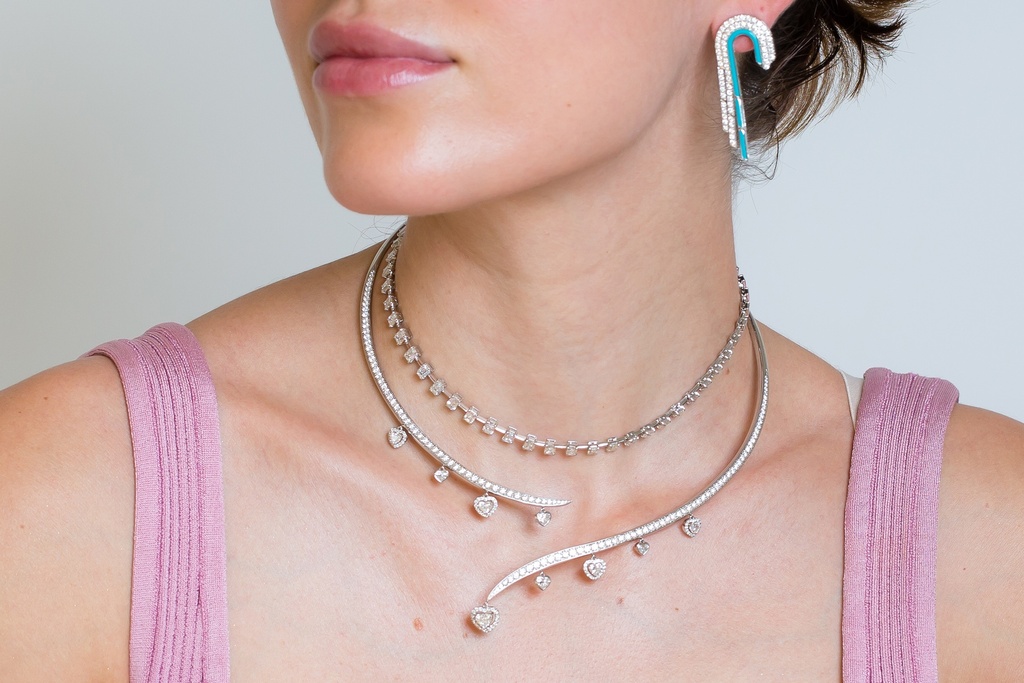 Diamond Hearts Necklace