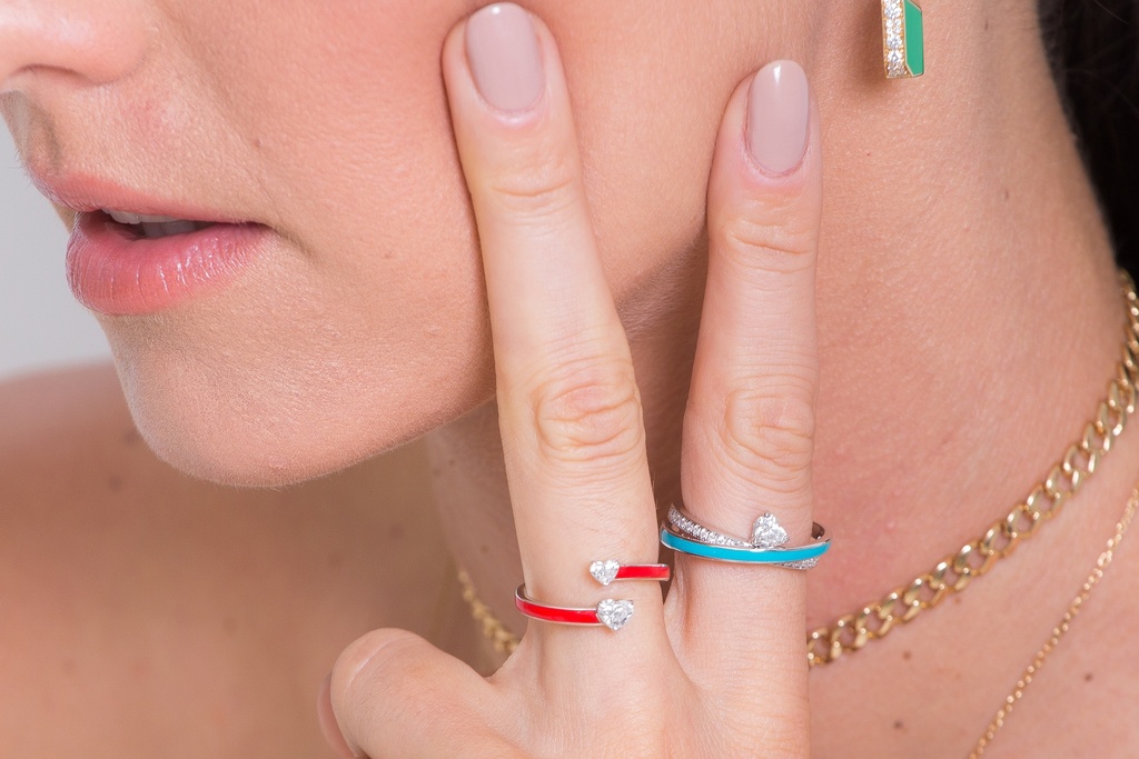 Diamond Hearts Ring