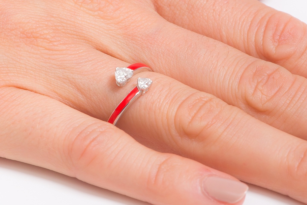 Diamond Hearts Ring