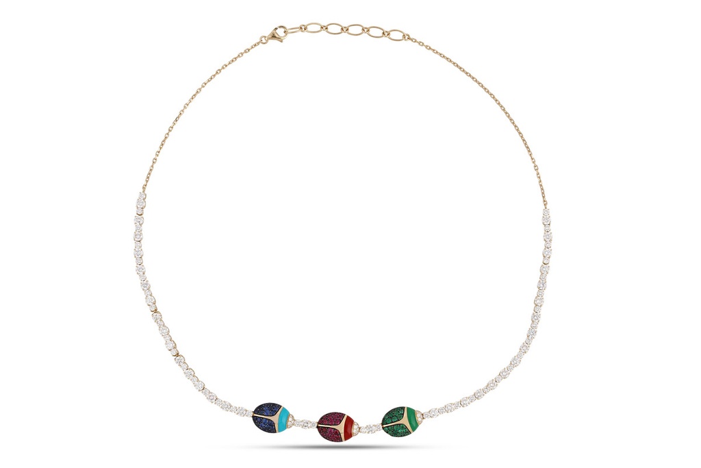 Tennis Necklace Scarab