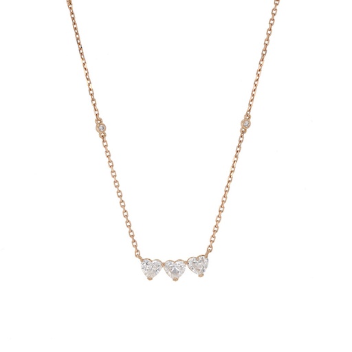 [NKL02276] Diamond Hearts Necklace 